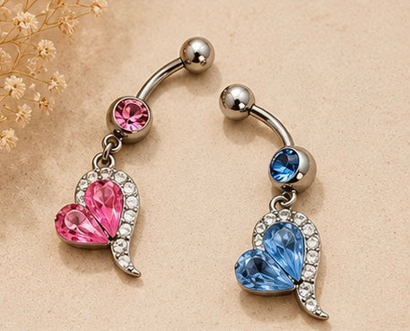 Piercing Bauchnabel geflügeltes Herz
