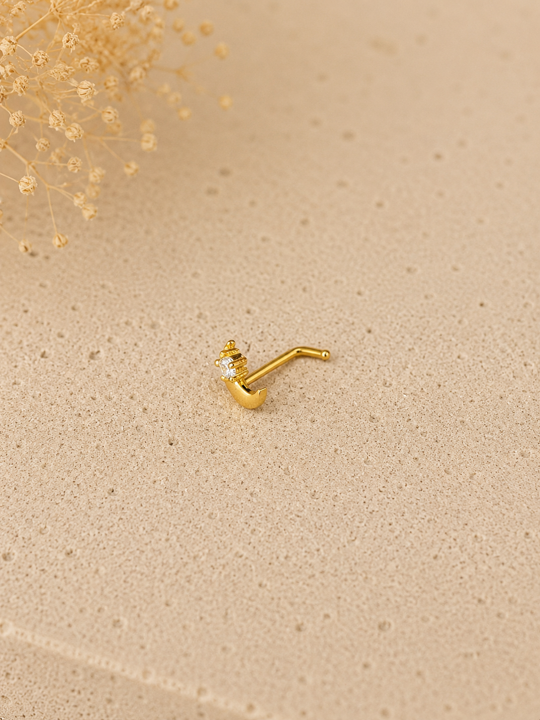Piercing Nez Lune Doré en Acier Chirurgical | Maison Marinette