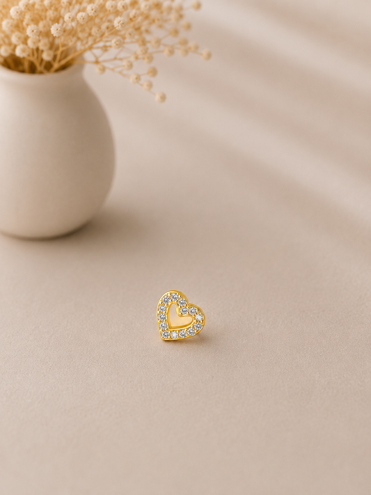 Piercing Nez Coeur Doré en Acier Chirurgical | Maison Marinette