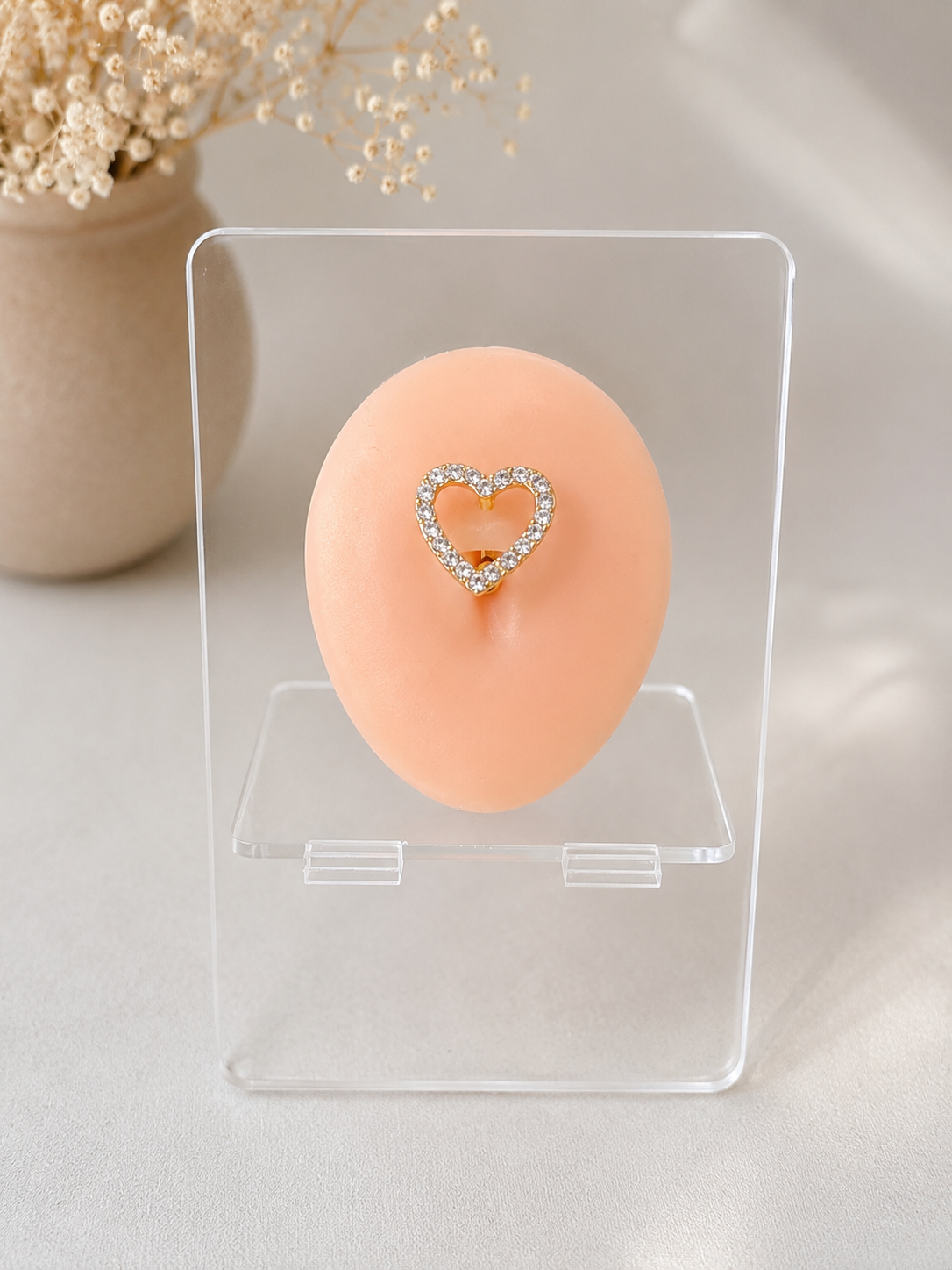Piercing Nombril Coeur Strass Argenté / Doré / Rose Gold en Acier Chirurgical | Maison Marinette