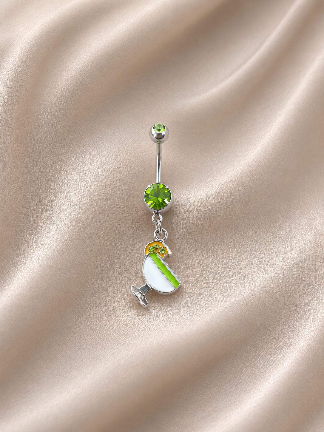 Piercing Nombril Cocktail Vert en Acier Chirurgical | Maison Marinette