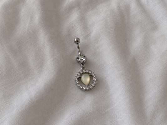 Piercing Nombril Zircon Argenté en Acier Chirurgical | Maison Marinette