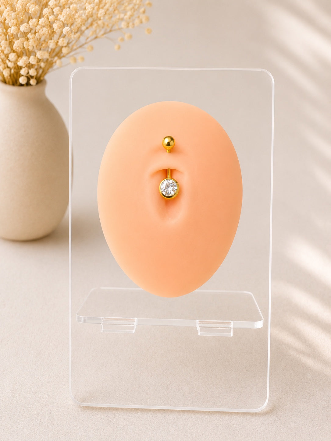 Piercing Nombril Strass Rond Doré en Acier Chirurgical | Maison Marinette