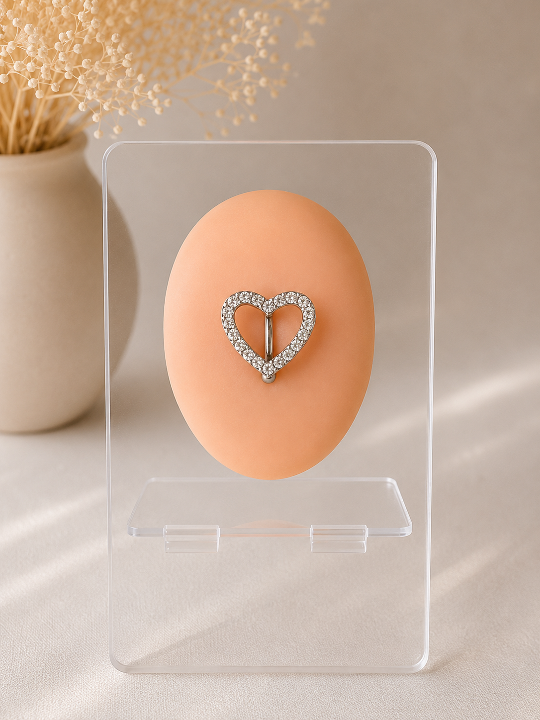 Piercing Nombril Coeur Strass Argenté / Doré / Rose Gold en Acier Chirurgical | Maison Marinette