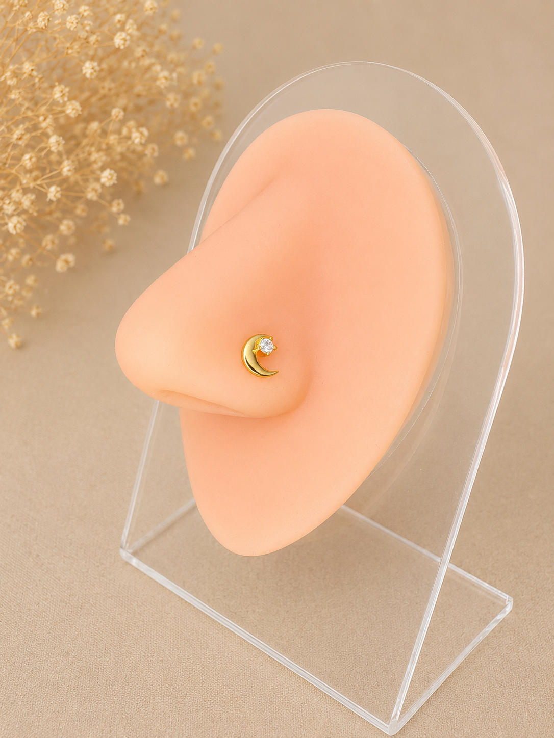 Piercing Nez Lune Doré en Acier Chirurgical | Maison Marinette