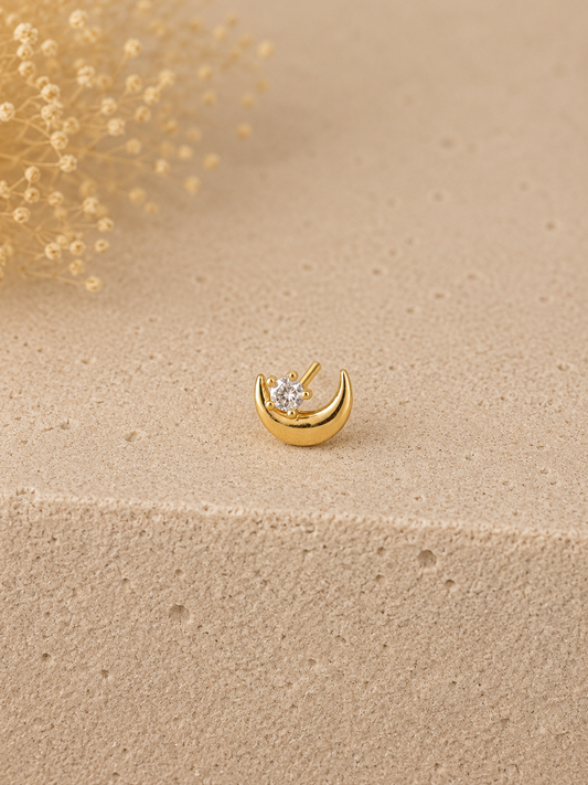 Piercing Nez Lune Doré en Acier Chirurgical | Maison Marinette