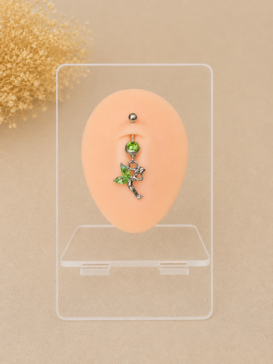 Piercing Nombril Fée Argentée Verte ou Blanche en Acier Chirurgical | Maison Marinette