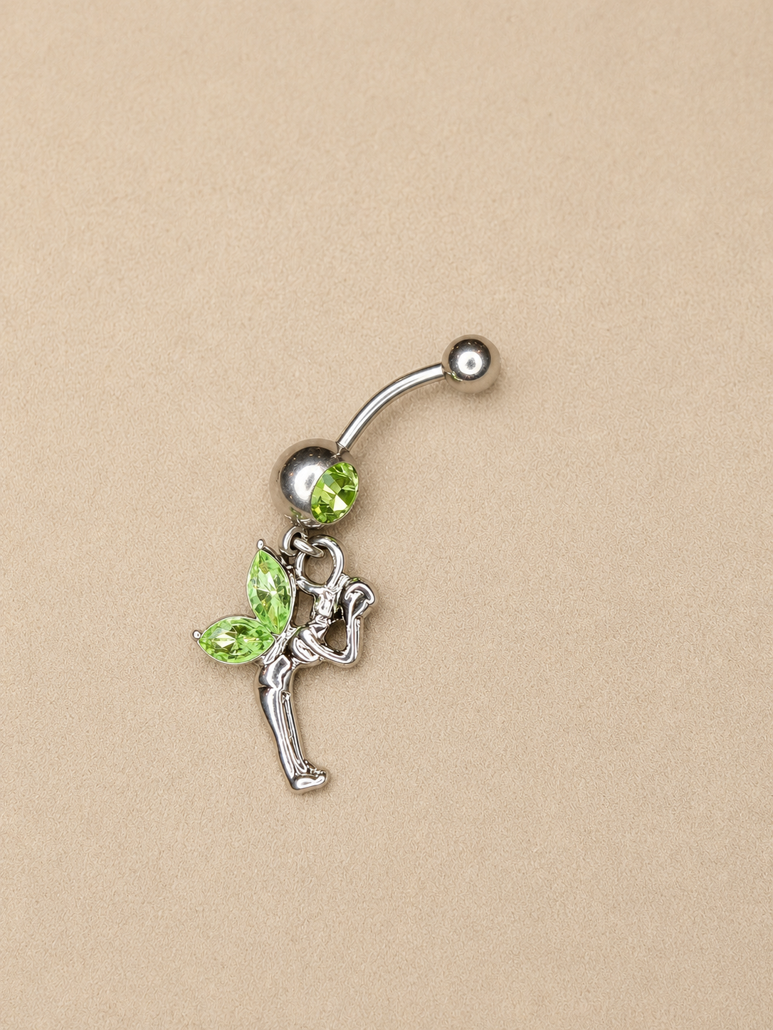 Piercing Nombril Fée Argentée Verte ou Blanche en Acier Chirurgical | Maison Marinette