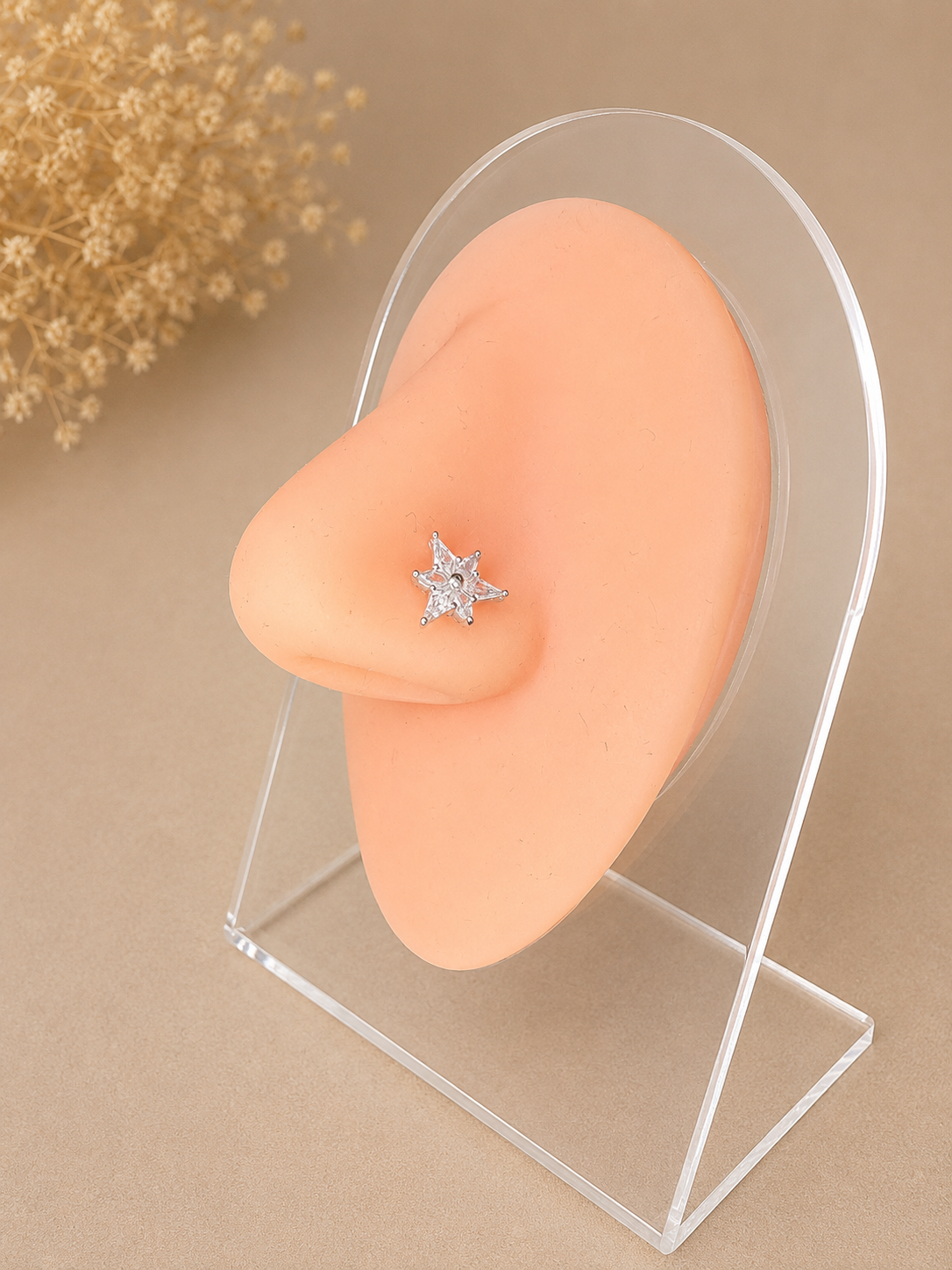 ANGÉLE Mother-of-Pearl Angel Wing Navel Piercing in 316L Surgical Steel – Sparkling Rhinestones