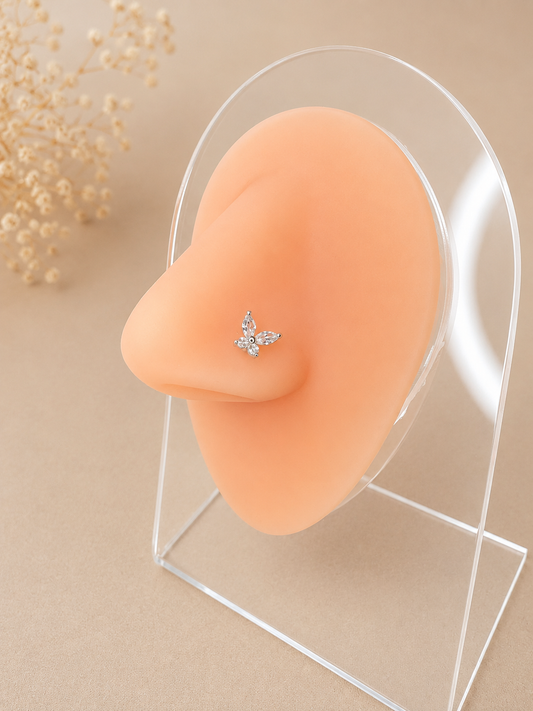 Piercing Nez Papillon Argenté en Acier Chirurgical | Maison Marinette