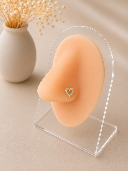 Piercing Nez Coeur Doré en Acier Chirurgical | Maison Marinette