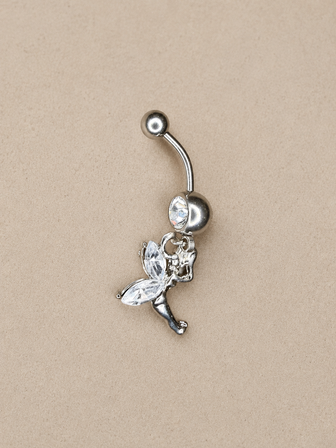 Piercing Nombril Fée Argentée Verte ou Blanche en Acier Chirurgical | Maison Marinette