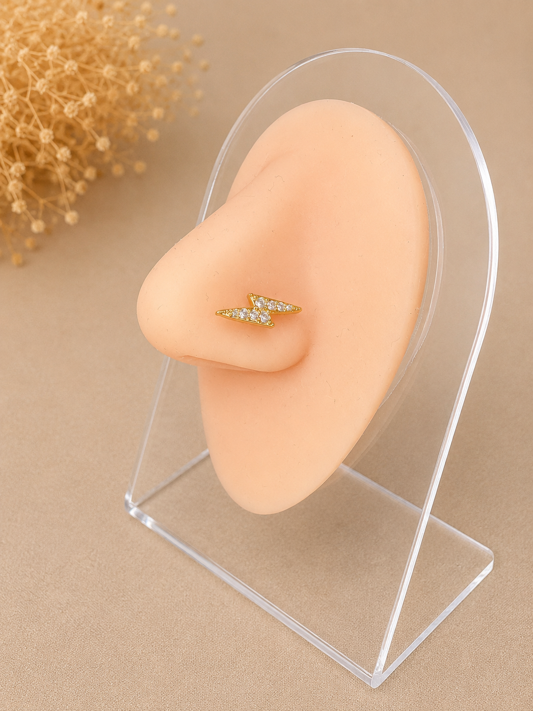 ANGÉLE Mother-of-Pearl Angel Wing Navel Piercing in 316L Surgical Steel – Sparkling Rhinestones